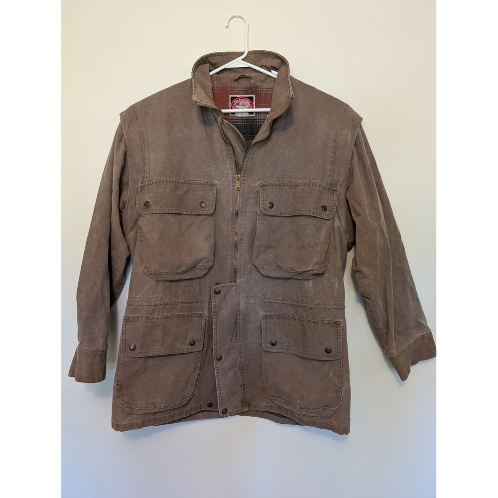 Vintage Australian Outback Collection Barn Field Jacket Brown Mens L Canvas